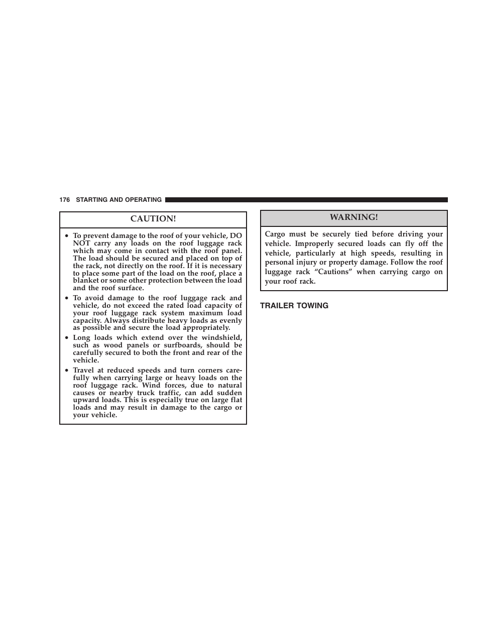 Trailer towing | Chrysler 2006 Crossfire User Manual | Page 176 / 296