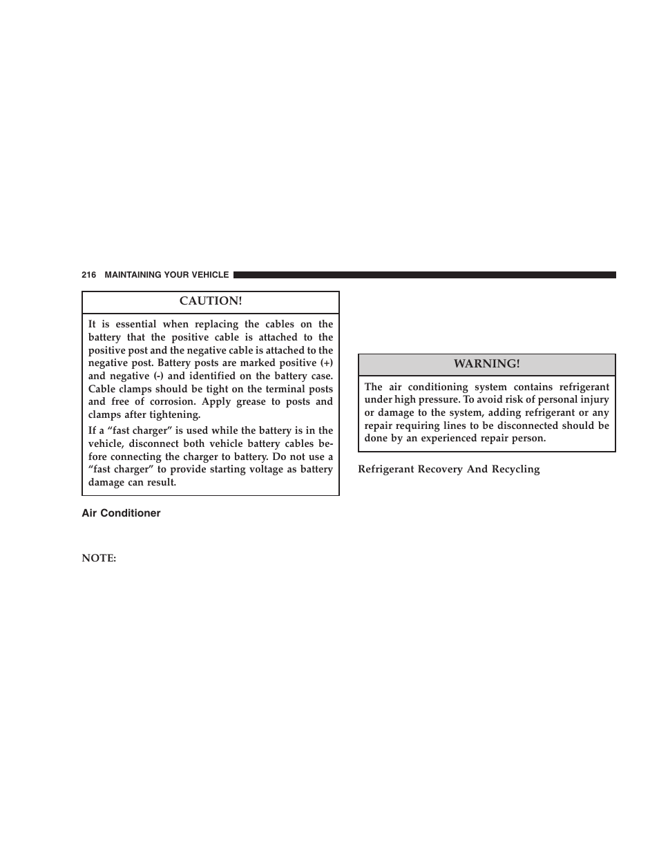 Air conditioner | Chrysler 2006 Crossfire User Manual | Page 216 / 296