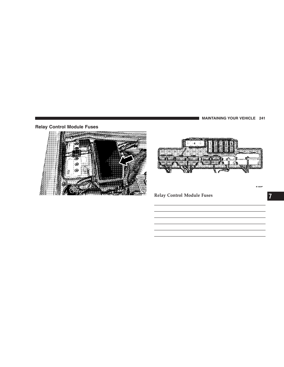 Relay control module fuses | Chrysler 2006 Crossfire User Manual | Page 241 / 296
