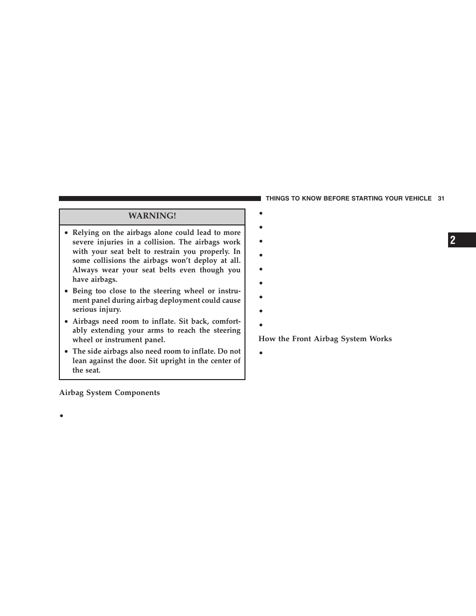 Chrysler 2006 Crossfire User Manual | Page 31 / 296