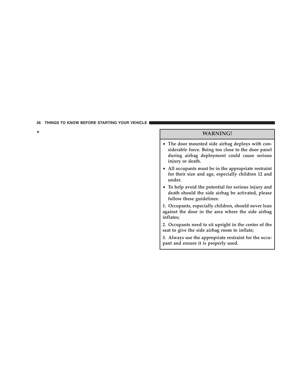 Chrysler 2006 Crossfire User Manual | Page 36 / 296