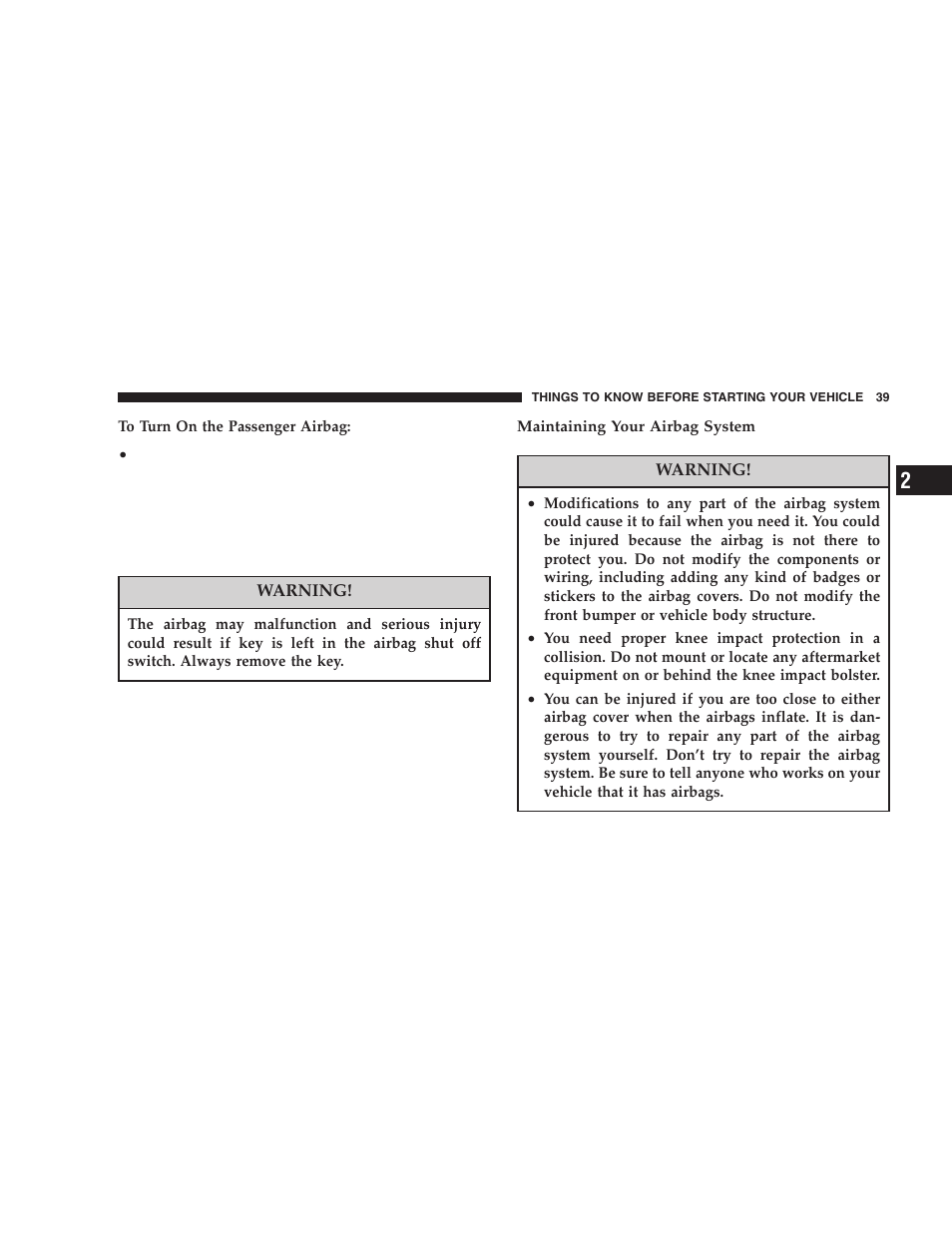 Chrysler 2006 Crossfire User Manual | Page 39 / 296