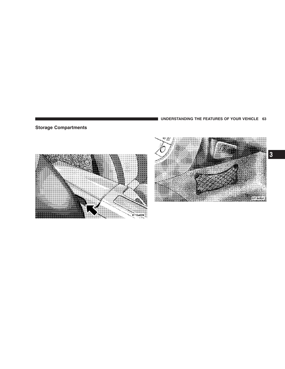 Storage compartments | Chrysler 2006 Crossfire User Manual | Page 63 / 296