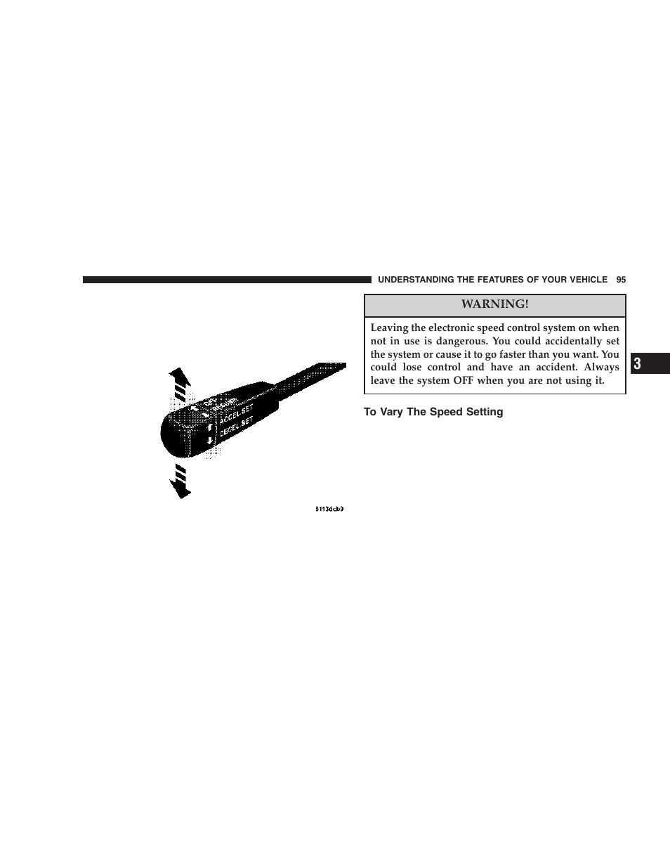 To vary the speed setting | Chrysler 2006 Crossfire User Manual | Page 95 / 296