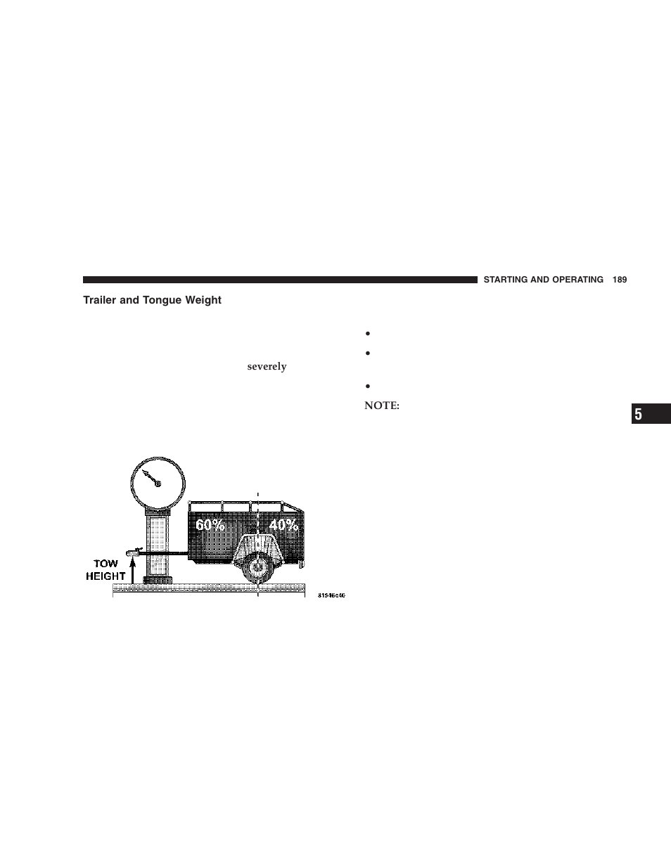 Trailer and tongue weight | Chrysler 2006 Sebring Sedan User Manual | Page 189 / 300