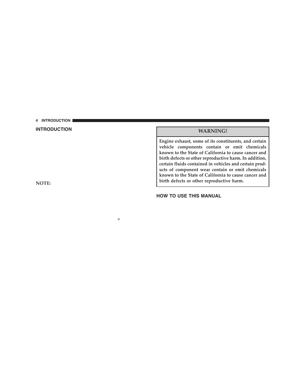 Introduction, How to use this manual | Chrysler 2006 Sebring Sedan User Manual | Page 4 / 300