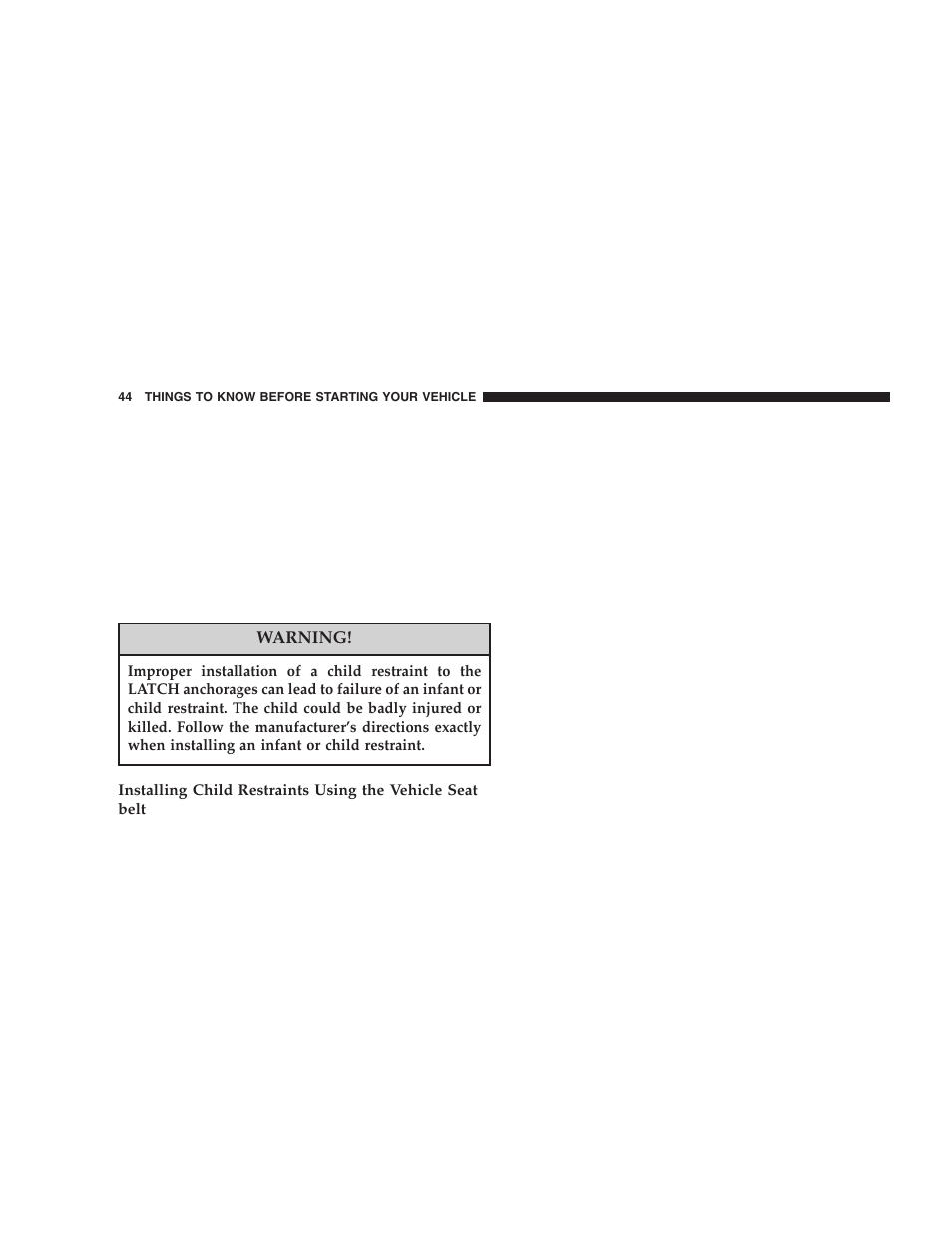 Chrysler 2006 Sebring Sedan User Manual | Page 44 / 300