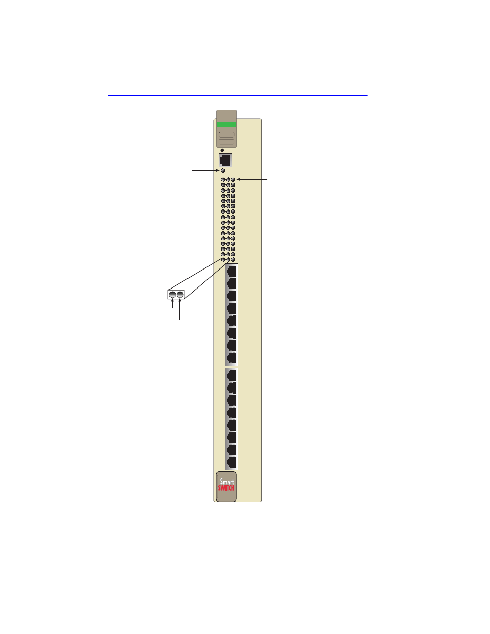 Figure 4-1 lanview leds, Cpu led, Receive (rx) transmit (tx) | Cabletron Systems 6H122-16 User Manual | Page 34 / 158