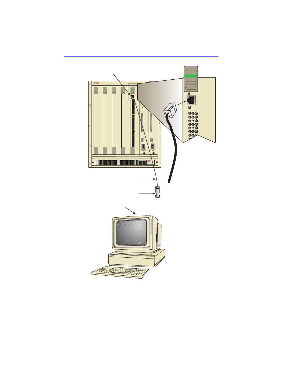 Figure 5-1 management terminal connection, Ethernet, Cpu reset | Cabletron Systems 6H122-16 User Manual | Page 44 / 158