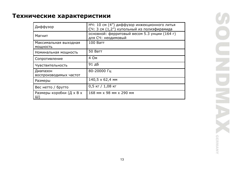 SoundMax SM-CSE403 User Manual | Page 13 / 13