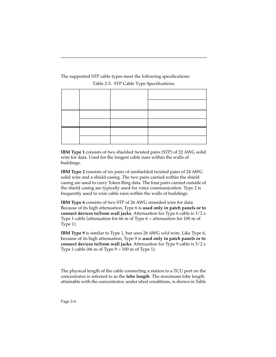 1 stp cable categories, 2 stp lobe lengths | Cabletron Systems STHI 44 STHI-44 User Manual | Page 21 / 35