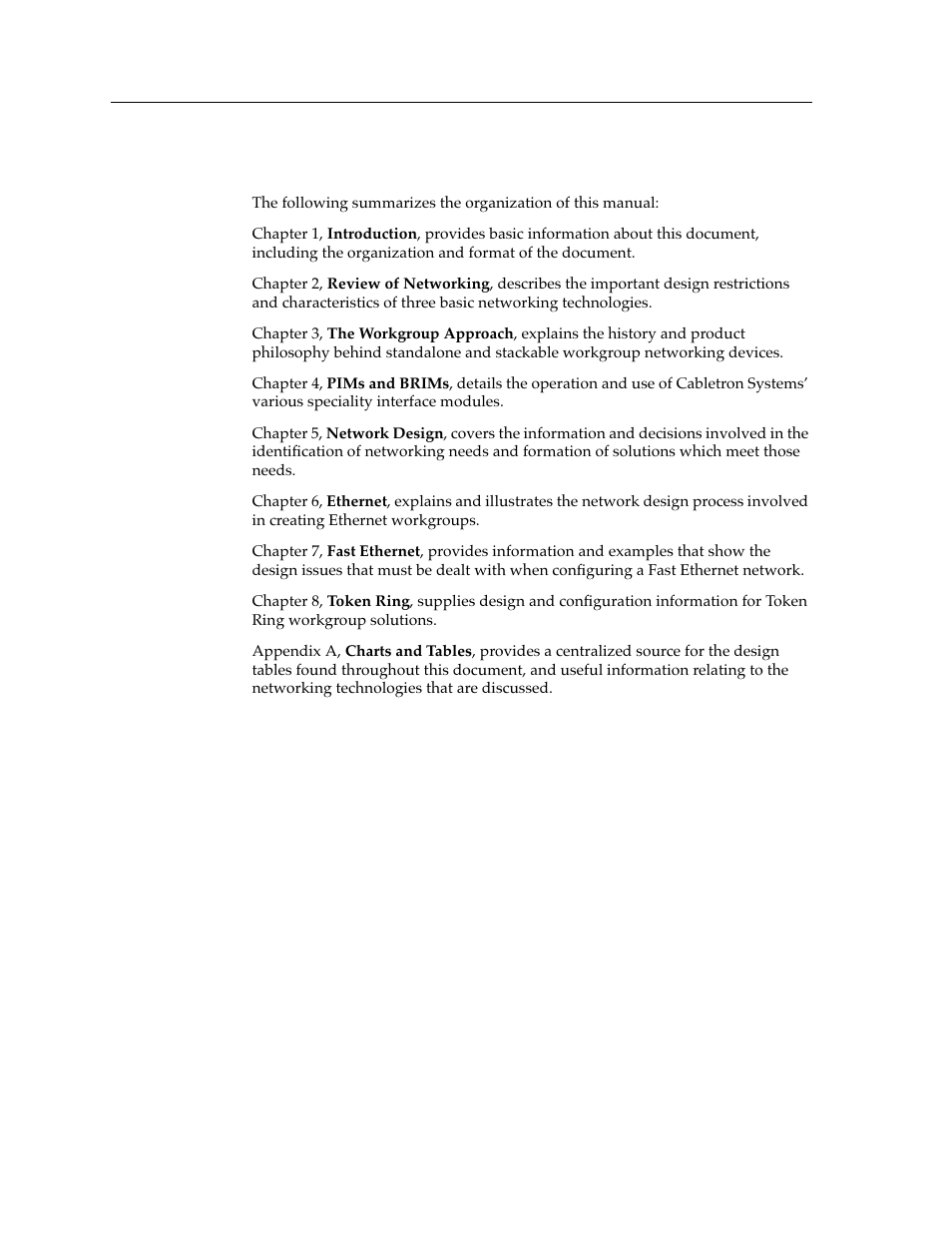 Document organization, Document organization -2 | Cabletron Systems switches User Manual | Page 10 / 132