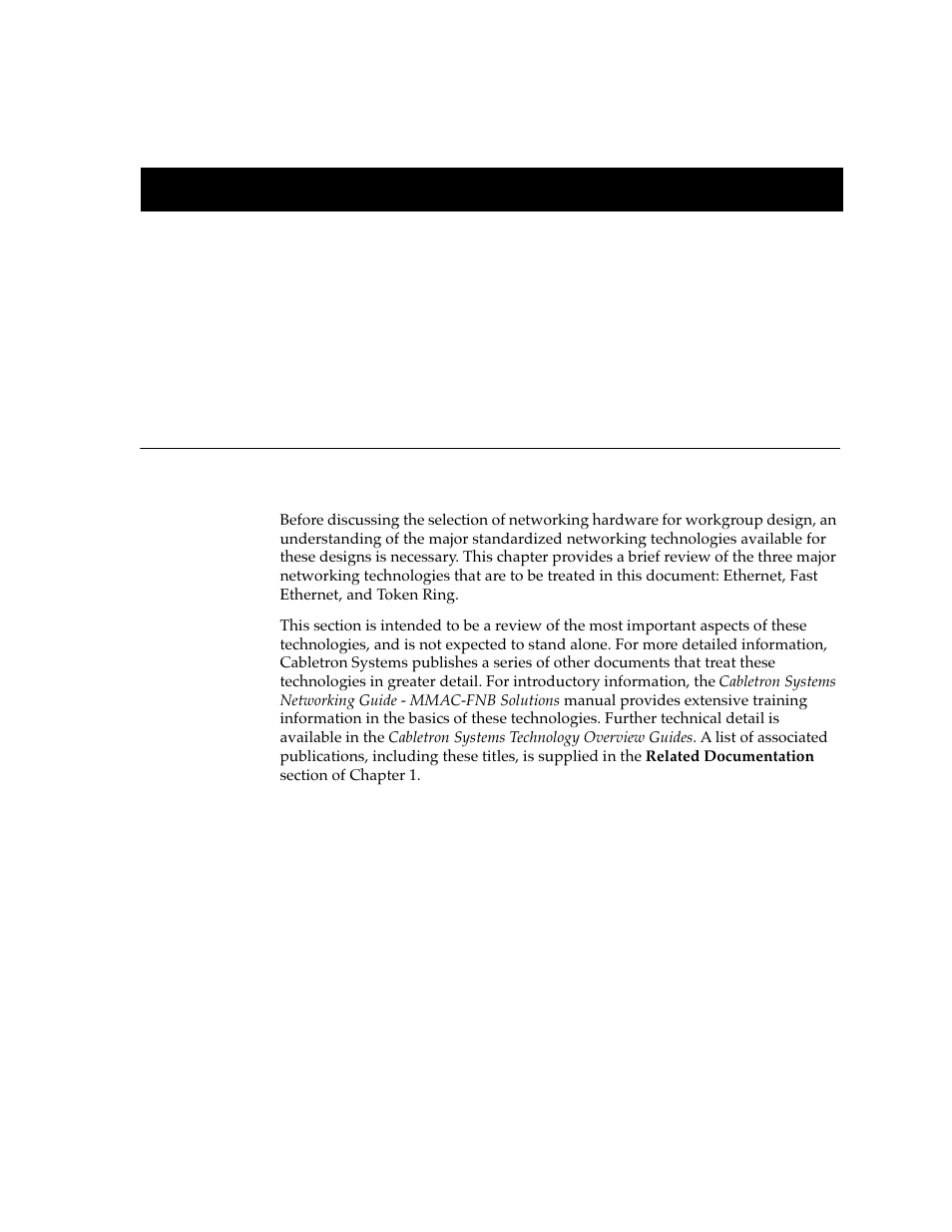 Review of networking, Chapter 2, Describes the important design r | Cabletron Systems switches User Manual | Page 13 / 132