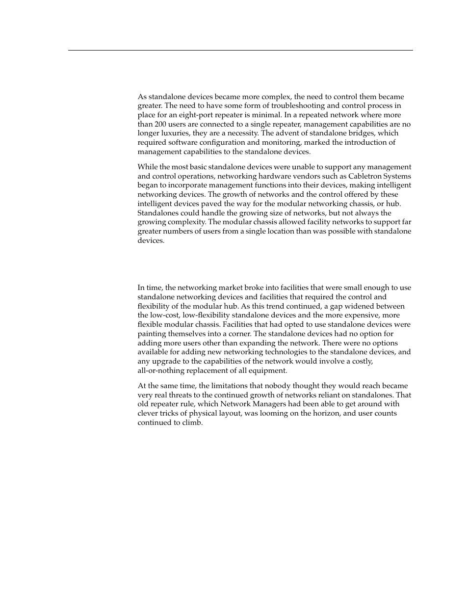 Management of standalones, Limitations of standalones | Cabletron Systems switches User Manual | Page 25 / 132