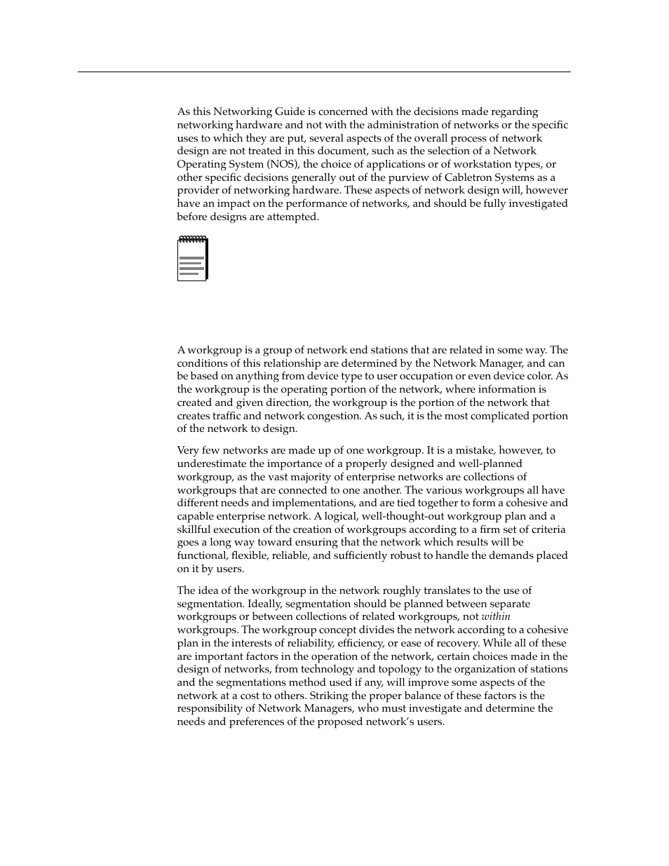 The role of the workgroup, The role of the workgroup -2 | Cabletron Systems switches User Manual | Page 42 / 132