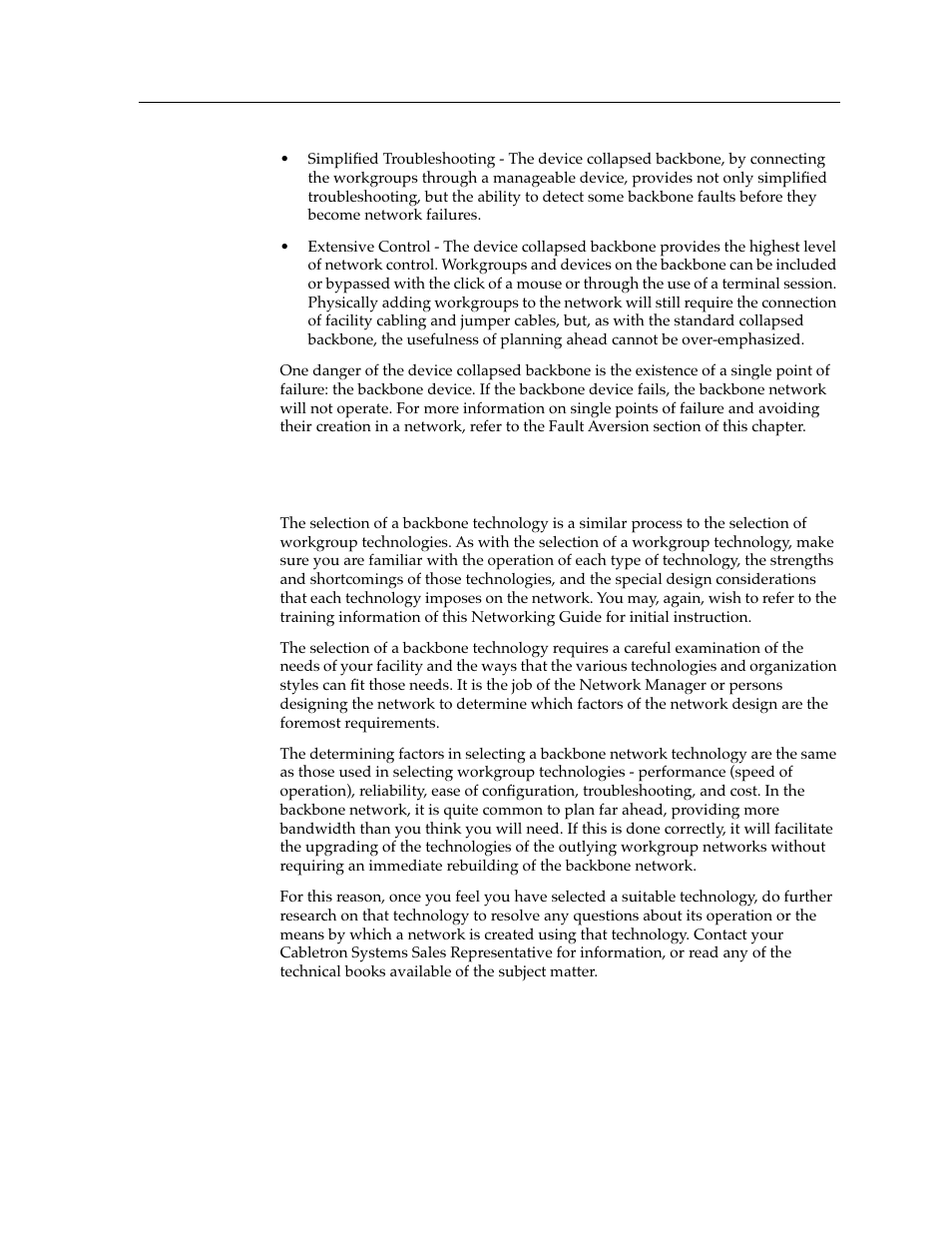 Choosing backbone technologies, Choosing backbone technologies -21 | Cabletron Systems switches User Manual | Page 61 / 132