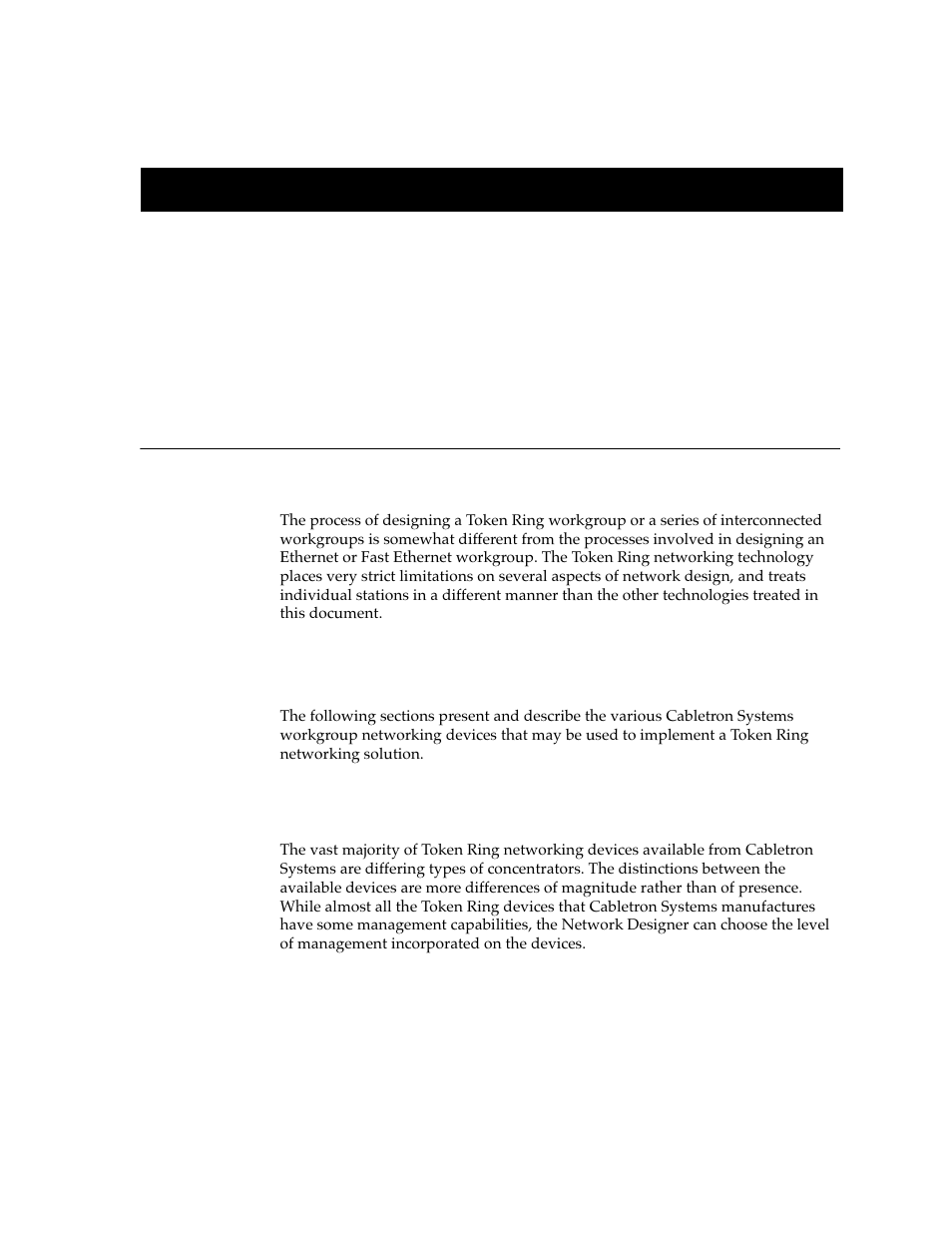Token ring, Token ring workgroup devices, Shared devices | Chapter 8, Token ring workgroup devices -1 | Cabletron Systems switches User Manual | Page 99 / 132
