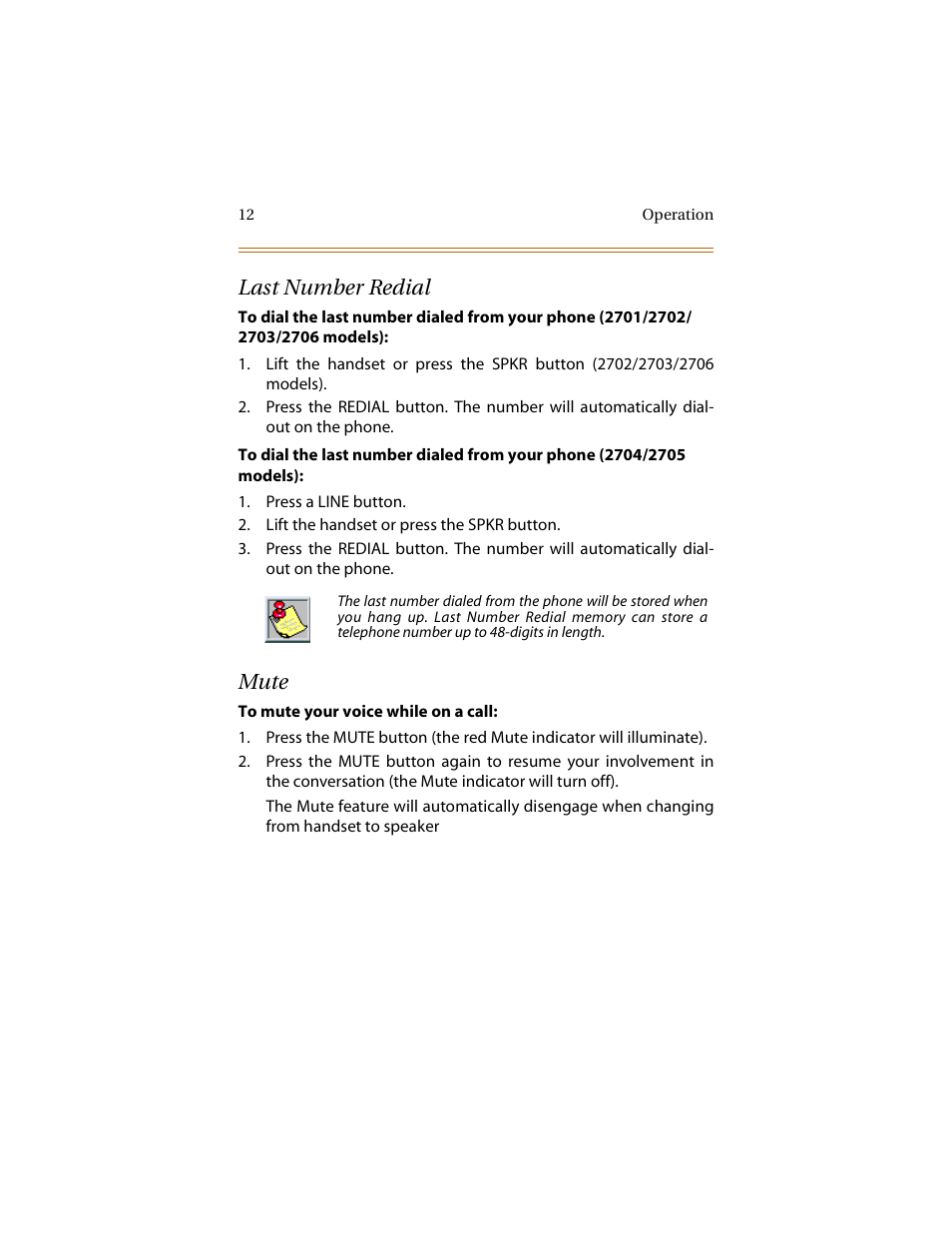 Last number redial, Mute | Cabletron Systems STARPLUS 2700 Series User Manual | Page 16 / 36