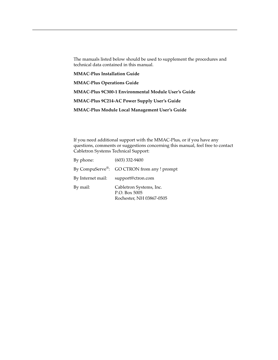 Related manuals, Getting help | Cabletron Systems FDDI Repeater User Manual | Page 10 / 29