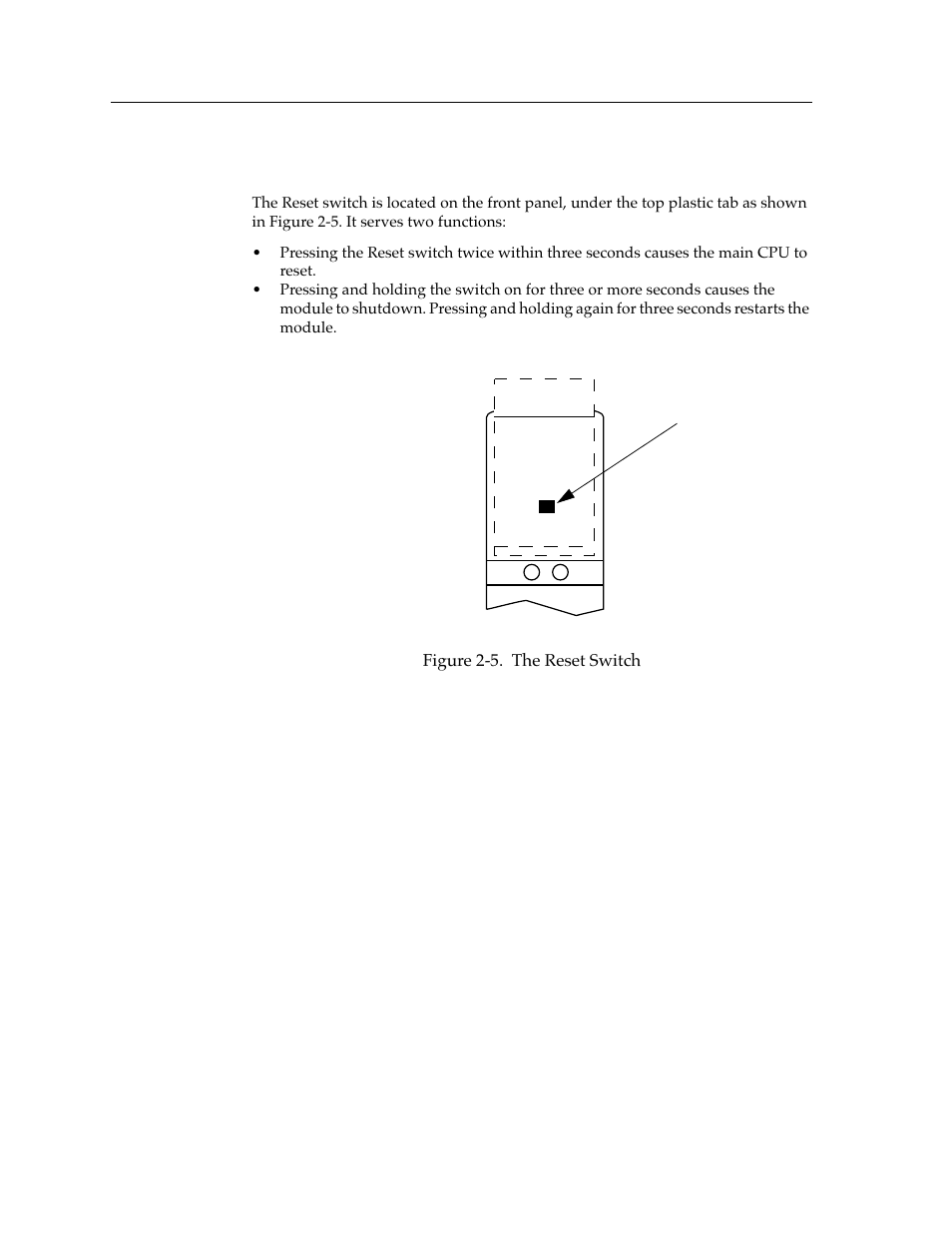 The reset switch | Cabletron Systems FDDI Repeater User Manual | Page 18 / 29