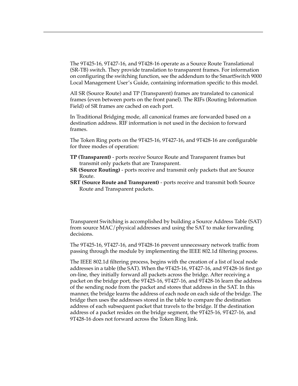 Switching, Transparent switching, Switching -3 transparent switching -3 | Cabletron Systems 9T428-16 User Manual | Page 27 / 40