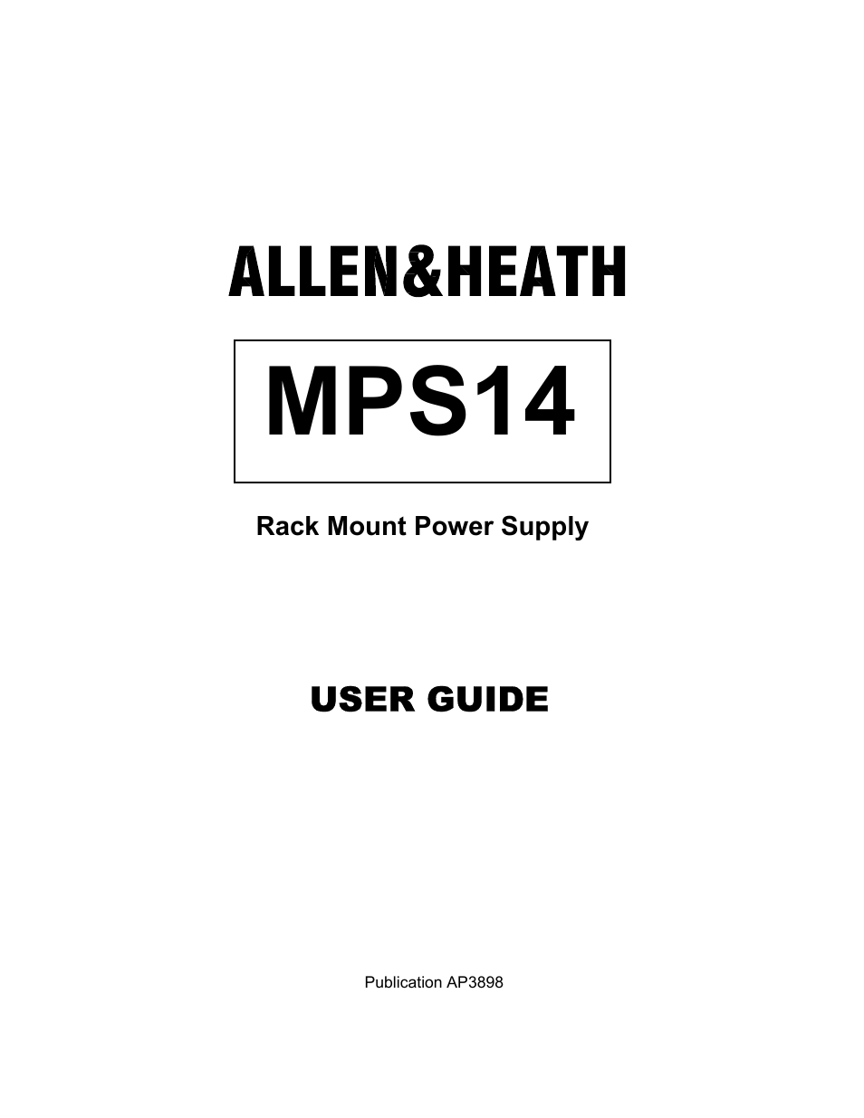 Allen & Heath MPS14 User Manual | 10 pages