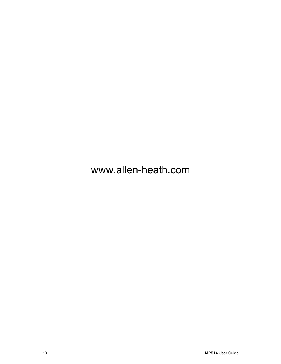 Allen & Heath MPS14 User Manual | Page 10 / 10