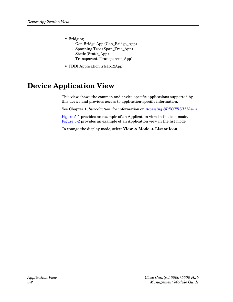 Device application view, Device application view -2 | Cabletron Systems 5500 User Manual | Page 59 / 83