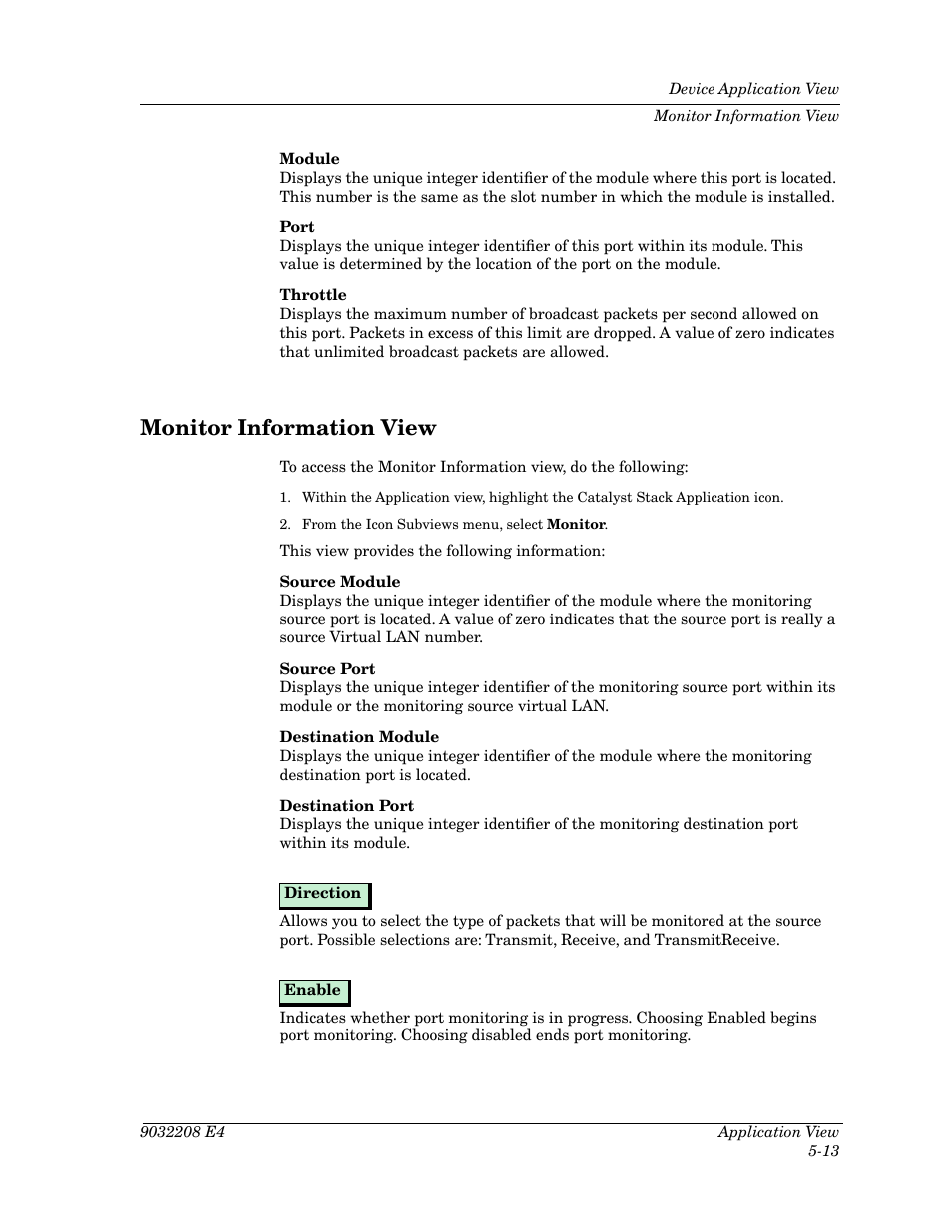 Monitor information view, Monitor information view -13 | Cabletron Systems 5500 User Manual | Page 70 / 83