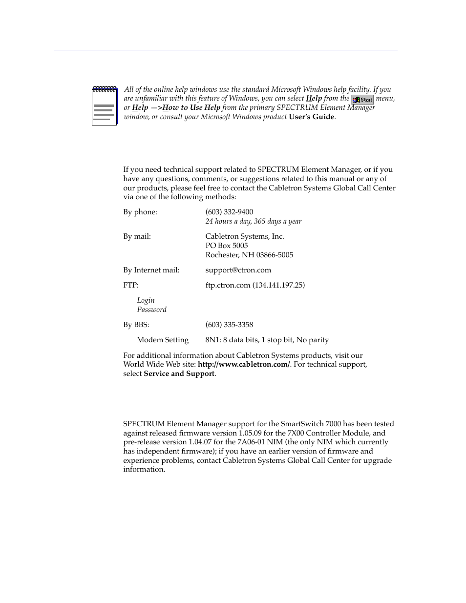 Smartswitch 7000 firmware, Smartswitch 7000 firmware -8 | Cabletron Systems Lancast Media Converter 7000 User Manual | Page 16 / 108