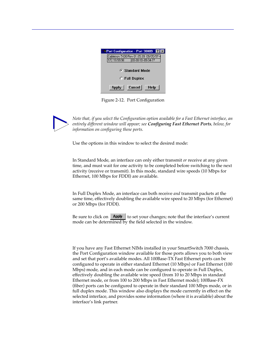 Configuring fast ethernet ports, Conþguring fast ethernet ports -24 | Cabletron Systems Lancast Media Converter 7000 User Manual | Page 40 / 108