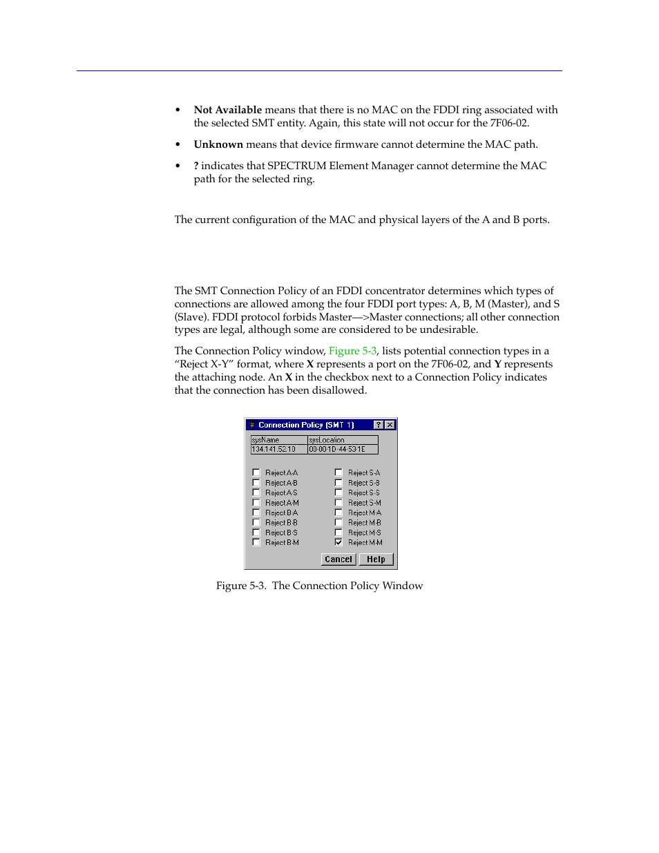 Connection policy, Connection policy -6 | Cabletron Systems Lancast Media Converter 7000 User Manual | Page 92 / 108