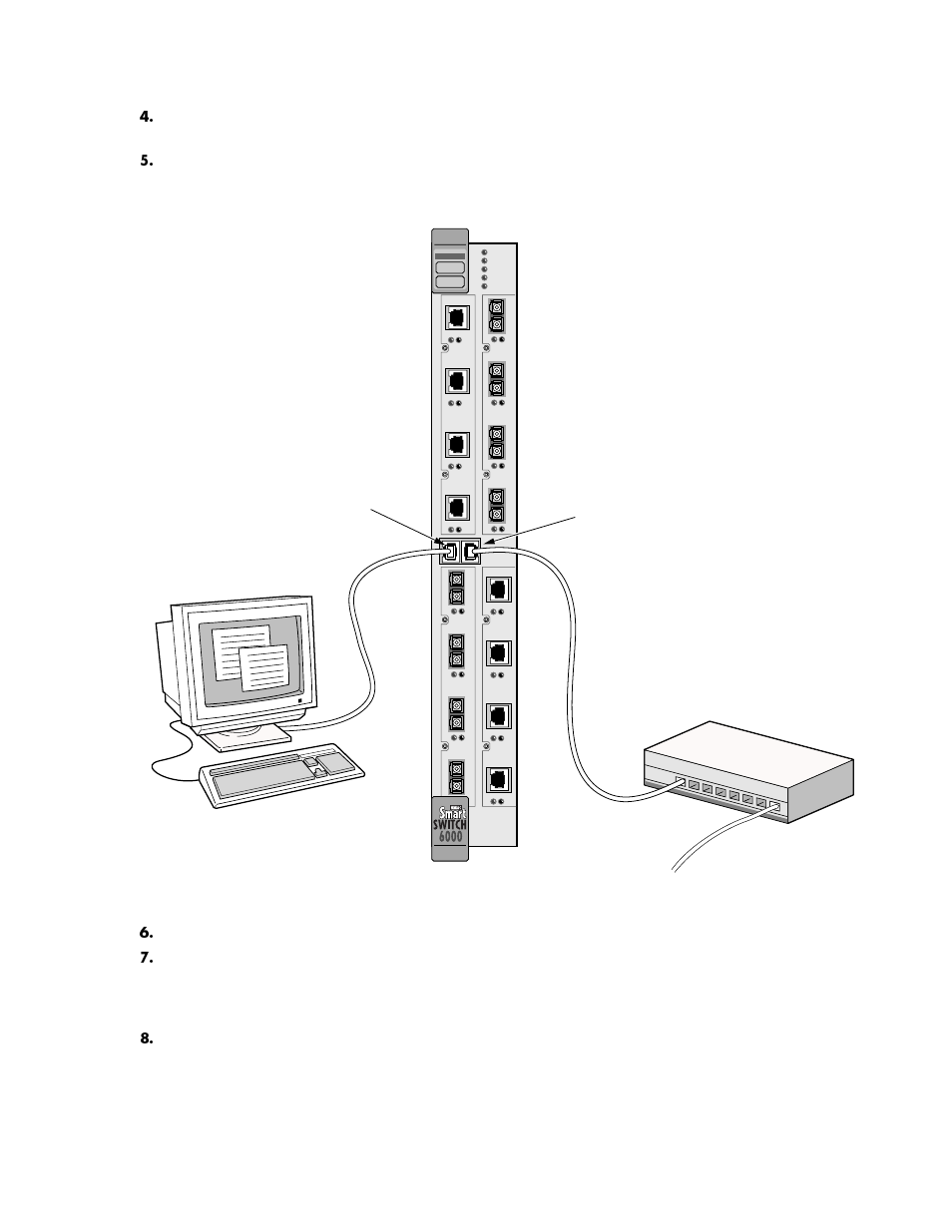 Figure 2-5 6a000 console and network connections, 6a000 console and network connections -7 | Cabletron Systems SmartCell 6A000 User Manual | Page 25 / 102