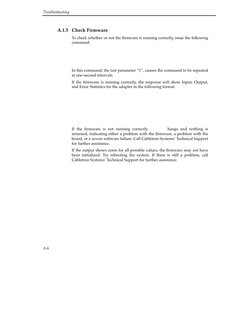 A.1.5 check firmware | Cabletron Systems SFCS-200BX User Manual | Page 102 / 180