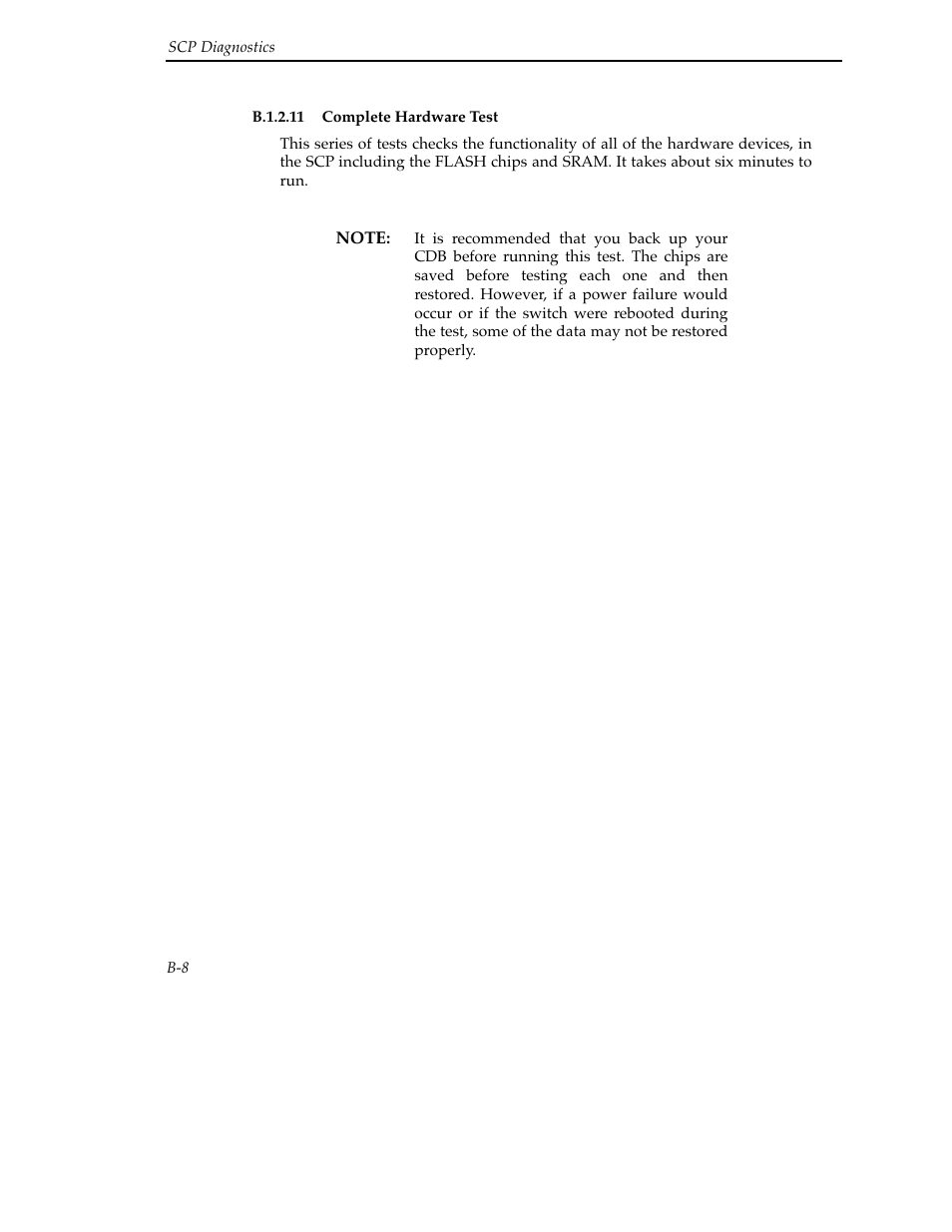 B.1.2.11 complete hardware test | Cabletron Systems SFCS-200BX User Manual | Page 126 / 180