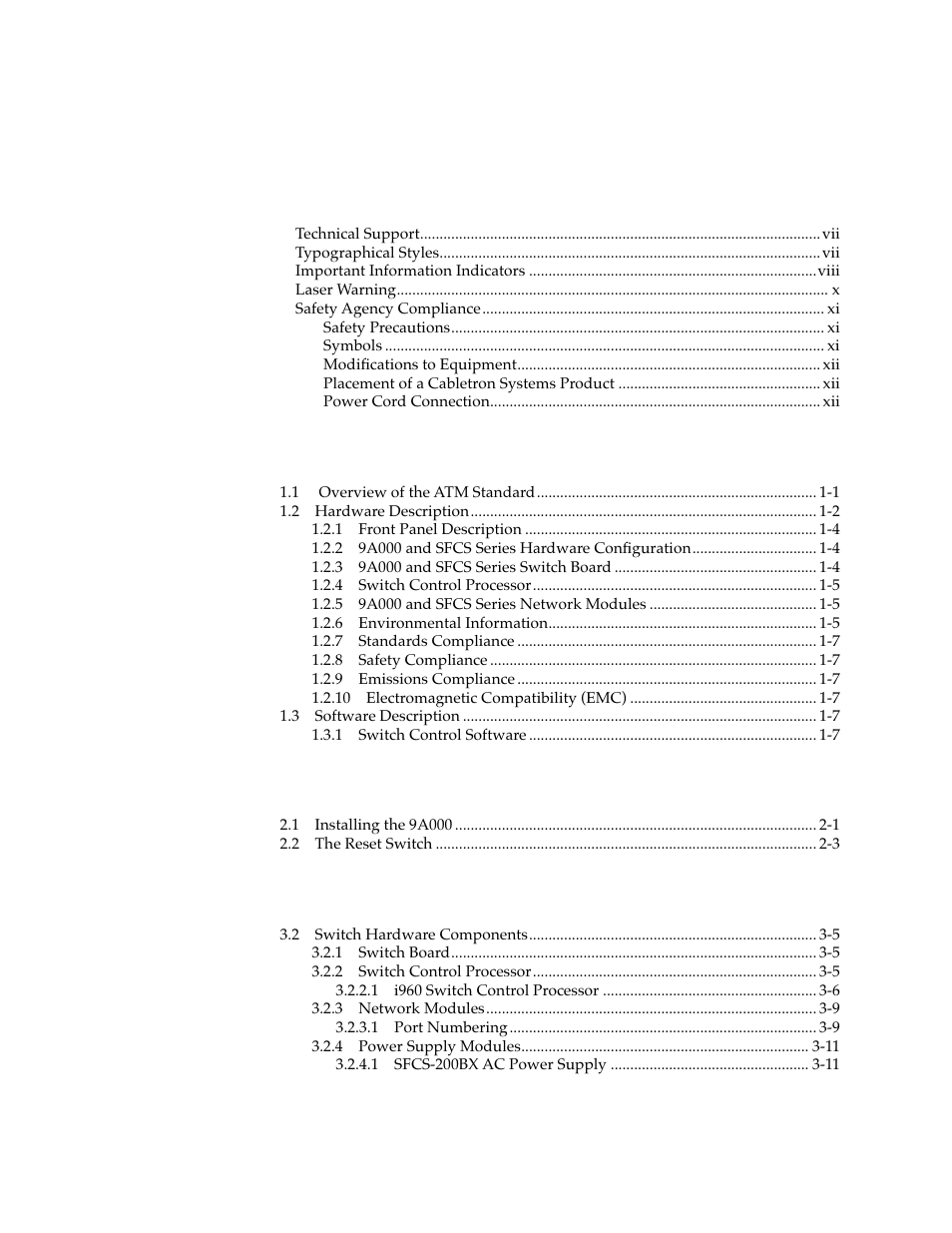 Cabletron Systems SFCS-200BX User Manual | Page 5 / 180