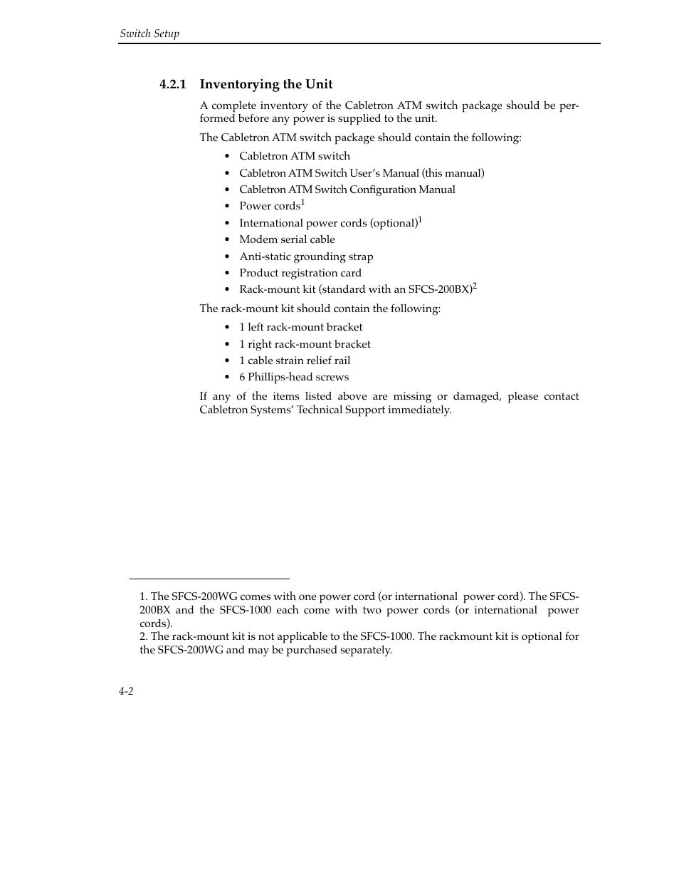 1 inventorying the unit, 1 inventorying the unit -2 | Cabletron Systems SFCS-200BX User Manual | Page 52 / 180