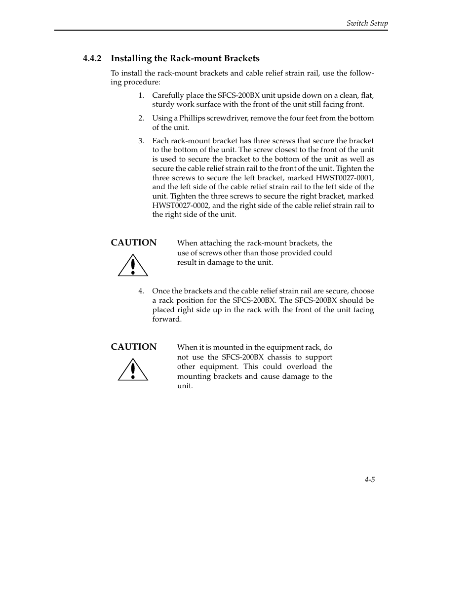 2 installing the rack-mount brackets, 2 installing the rack-mount brackets -5 | Cabletron Systems SFCS-200BX User Manual | Page 55 / 180
