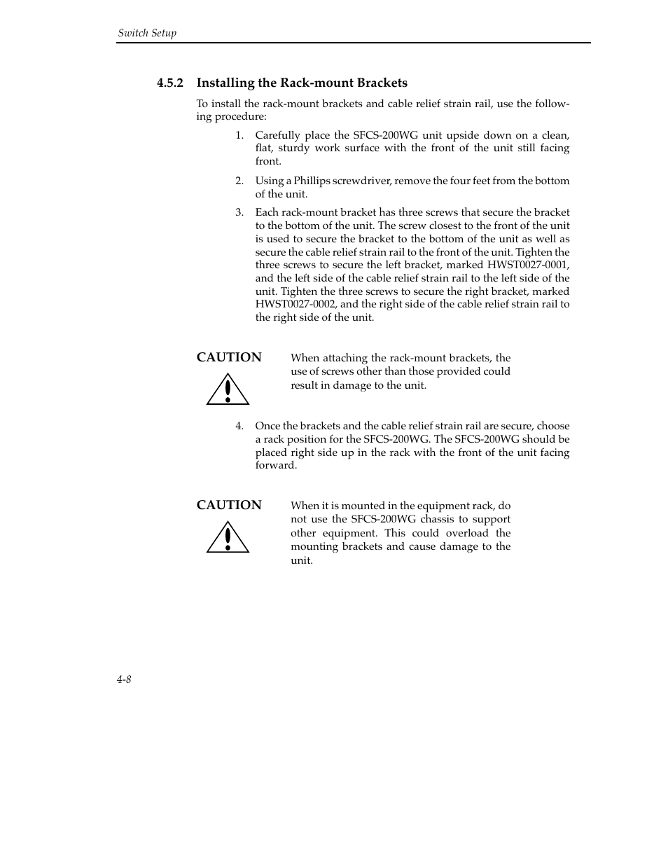 2 installing the rack-mount brackets, 2 installing the rack-mount brackets -8 | Cabletron Systems SFCS-200BX User Manual | Page 58 / 180