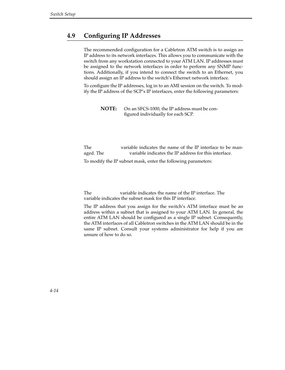 9 configuring ip addresses, 9 configuring ip addresses -14 | Cabletron Systems SFCS-200BX User Manual | Page 64 / 180