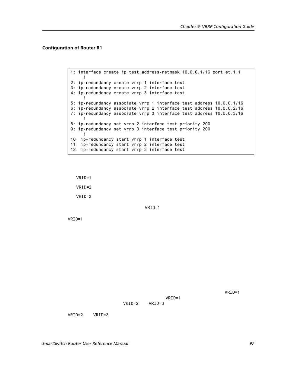 Configuration of router r1 | Cabletron Systems SMARTSWITCH ROUTER 9032578-05 User Manual | Page 123 / 398