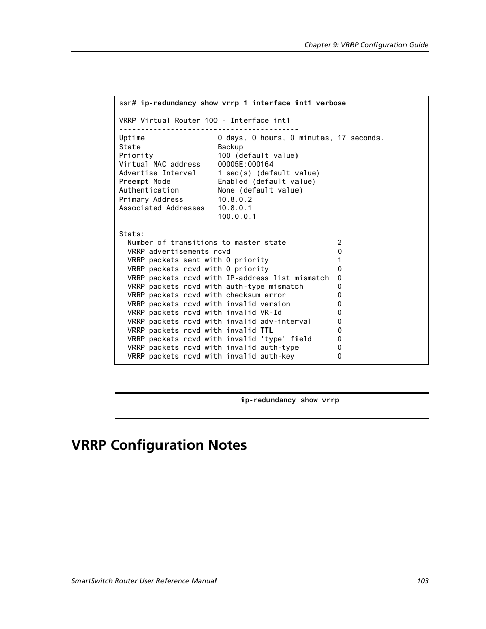 Vrrp configuration notes | Cabletron Systems SMARTSWITCH ROUTER 9032578-05 User Manual | Page 129 / 398