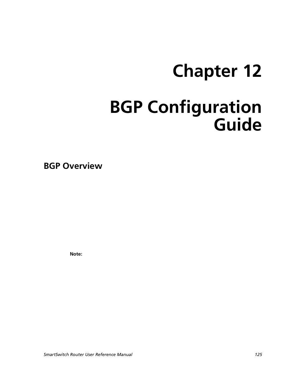 Bgp configuration guide, Bgp overview, Chapter 12: bgp configuration guide | Chapter 12 bgp configuration guide | Cabletron Systems SMARTSWITCH ROUTER 9032578-05 User Manual | Page 151 / 398