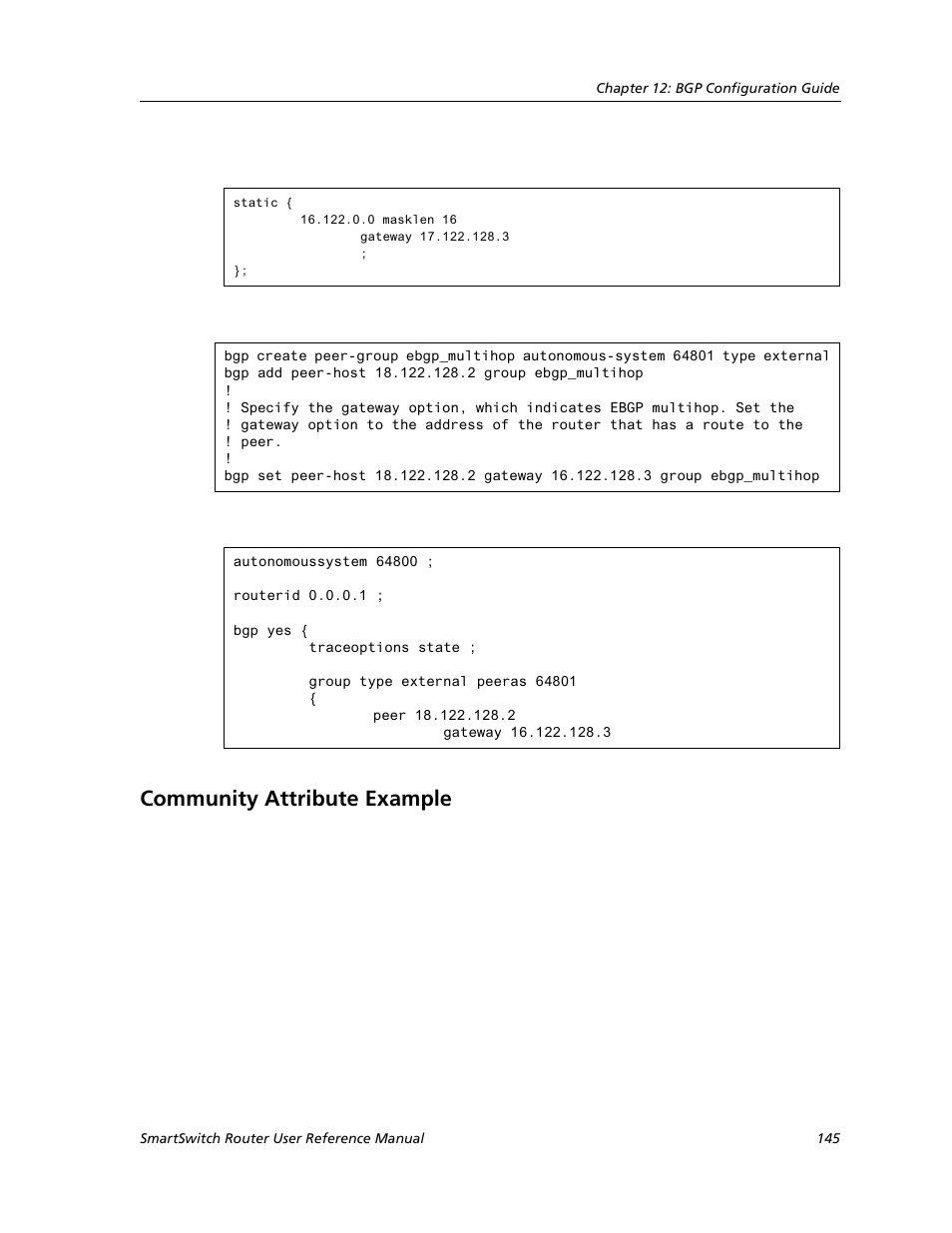 Community attribute example | Cabletron Systems SMARTSWITCH ROUTER 9032578-05 User Manual | Page 171 / 398