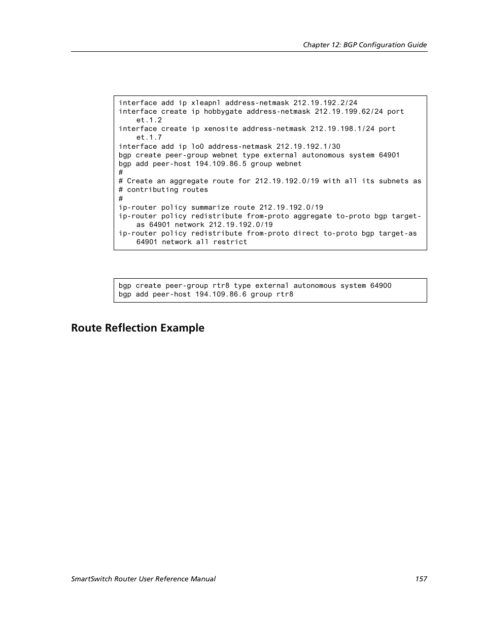 Route reflection example | Cabletron Systems SMARTSWITCH ROUTER 9032578-05 User Manual | Page 183 / 398