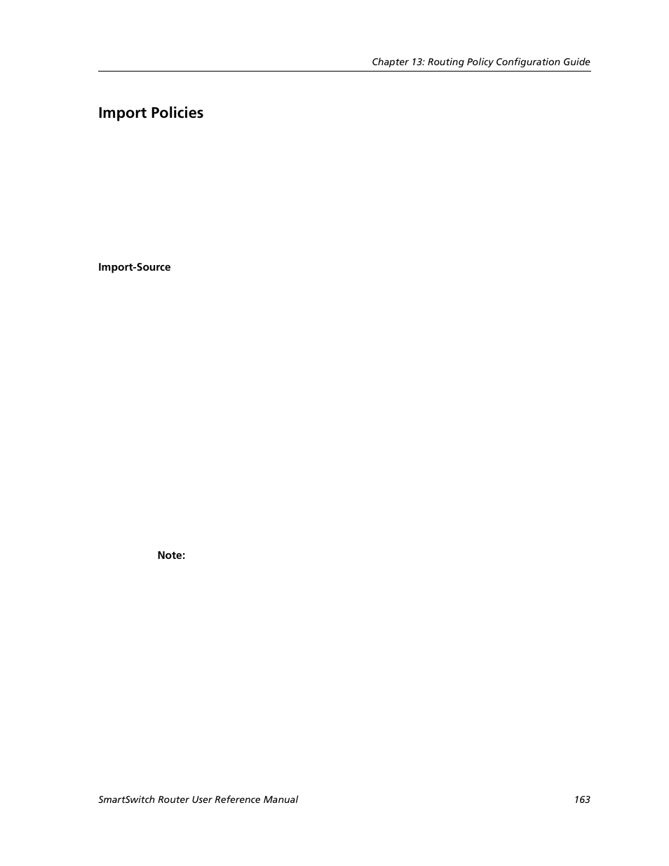 Import policies, Import-source | Cabletron Systems SMARTSWITCH ROUTER 9032578-05 User Manual | Page 189 / 398