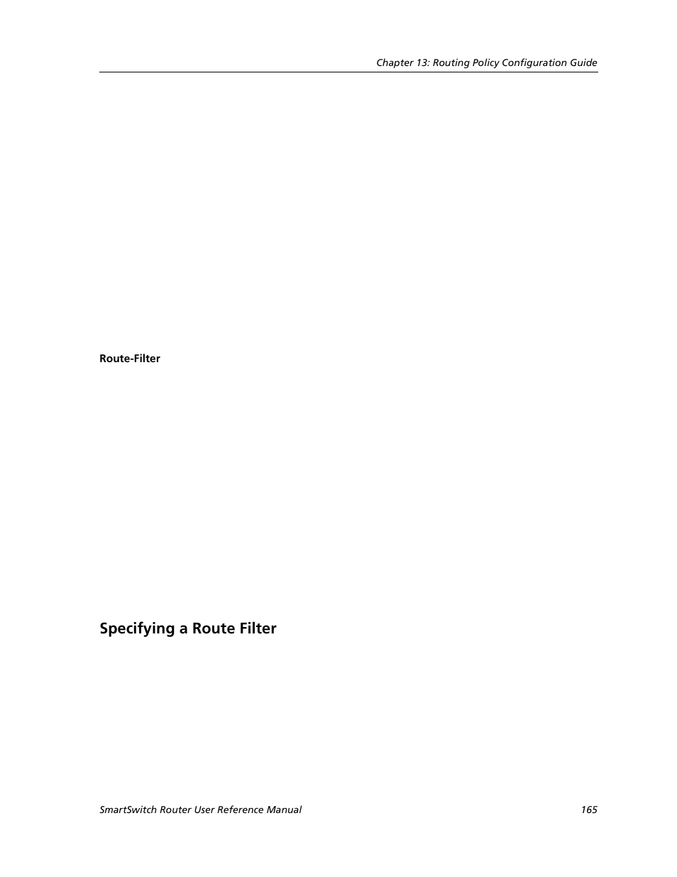Route-filter, Specifying a route filter | Cabletron Systems SMARTSWITCH ROUTER 9032578-05 User Manual | Page 191 / 398