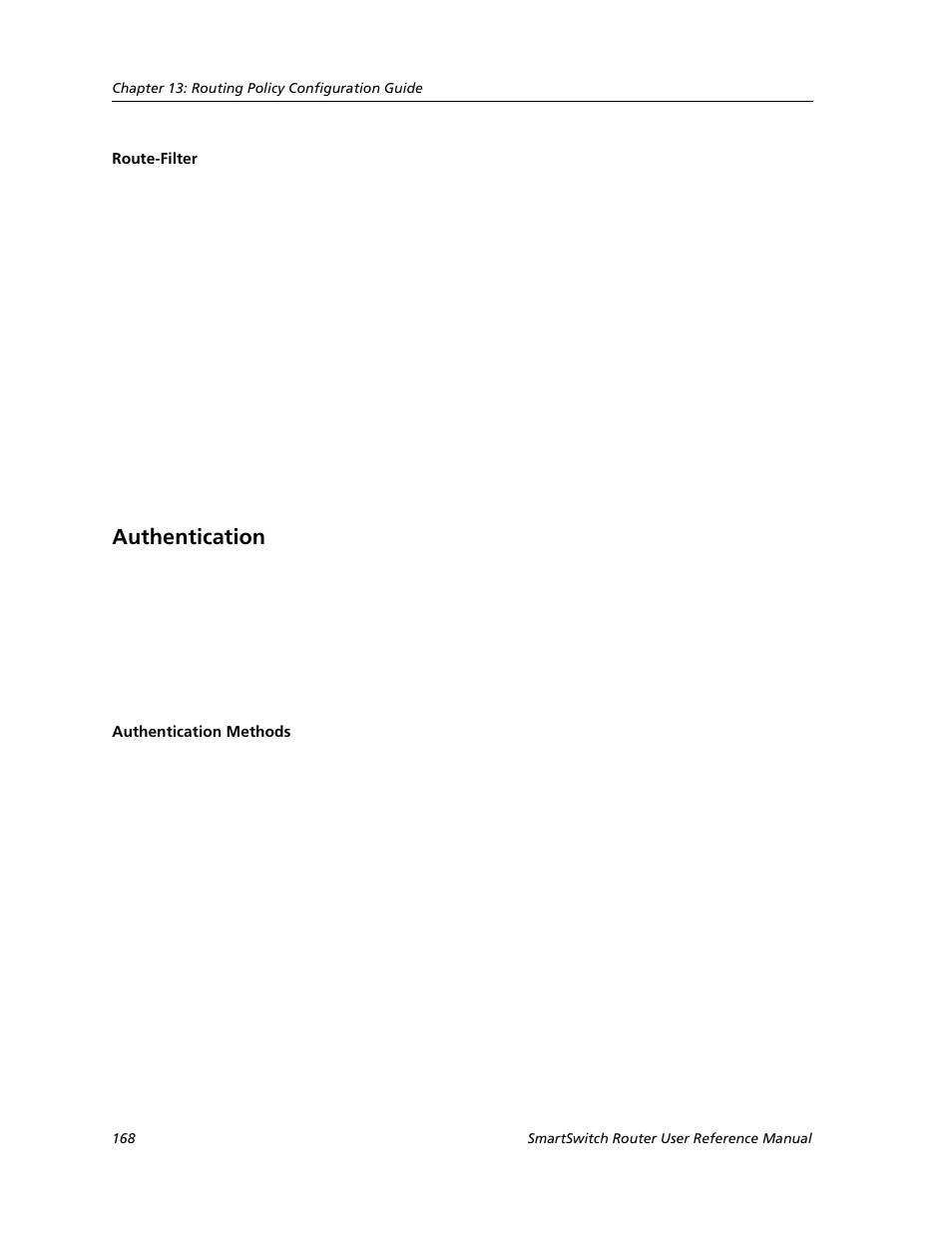 Route-filter, Authentication, Authentication methods | Cabletron Systems SMARTSWITCH ROUTER 9032578-05 User Manual | Page 194 / 398