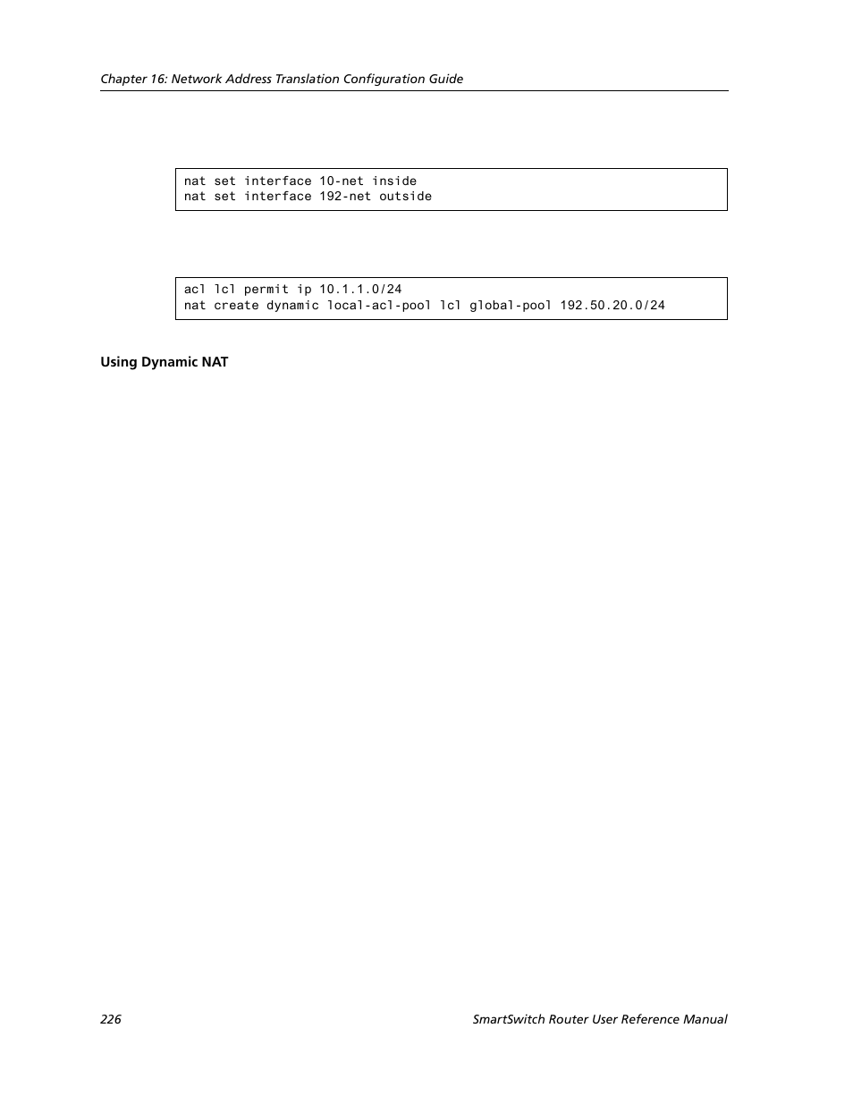 Using dynamic nat | Cabletron Systems SMARTSWITCH ROUTER 9032578-05 User Manual | Page 252 / 398