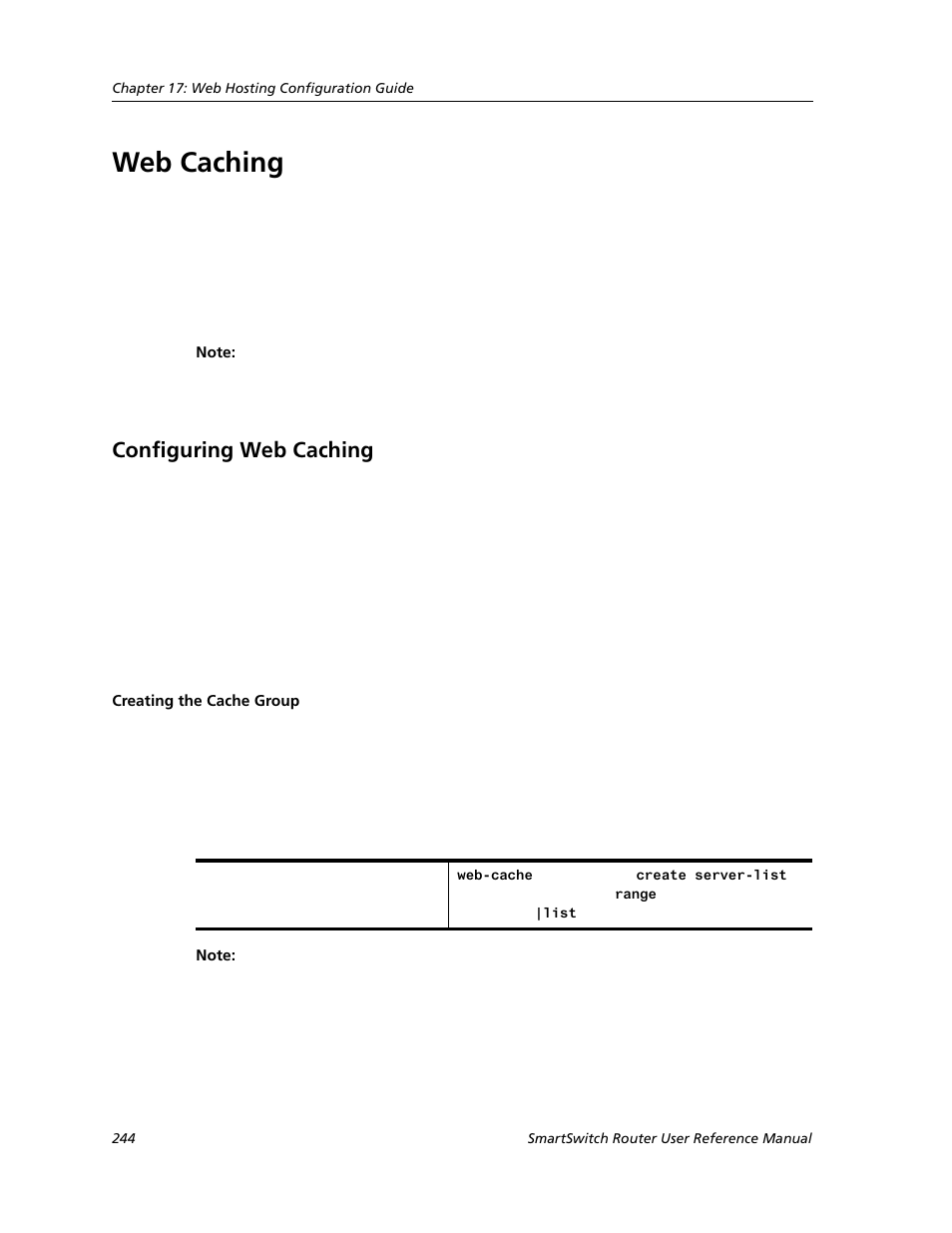 Web caching, Configuring web caching, Creating the cache group | Cabletron Systems SMARTSWITCH ROUTER 9032578-05 User Manual | Page 270 / 398